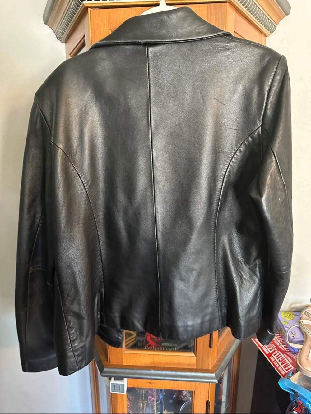 Fourteen Zero Women's Black Leather Button-Front Jacket - Picture 8 of 8